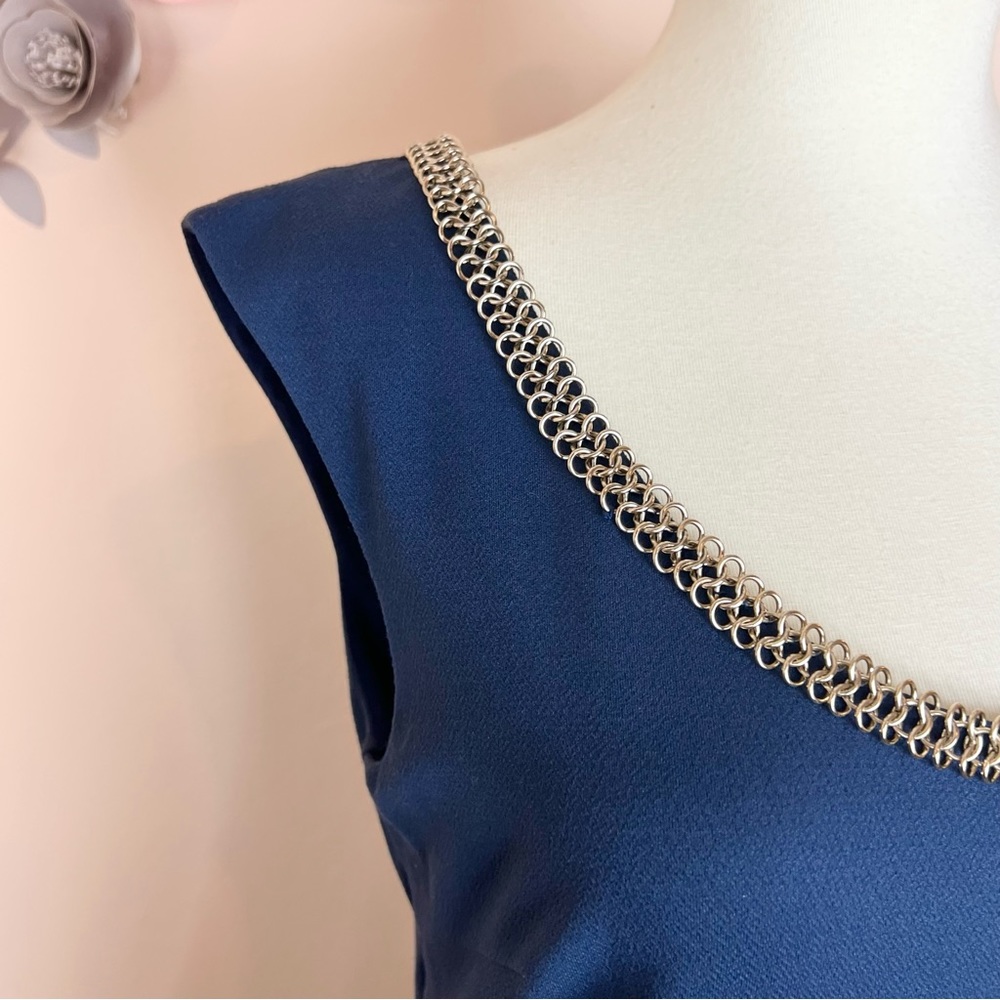 New! LIU JO Chain Link Necklace Sleeveless Sheath Dress - Picture 4 of 10